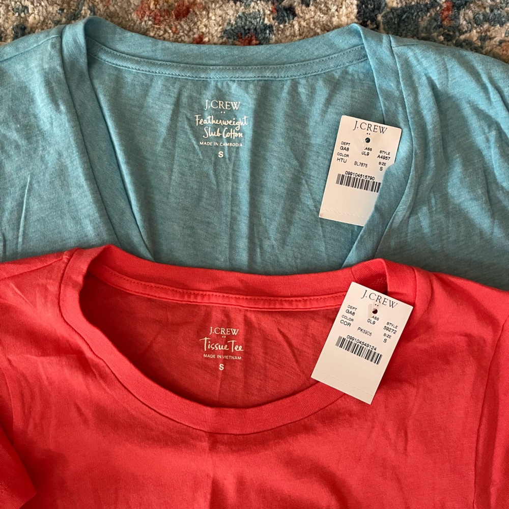 J.Crew Slub Cotton Tissue Tee, size small, set of 2 shirts - Picture 3 of 8